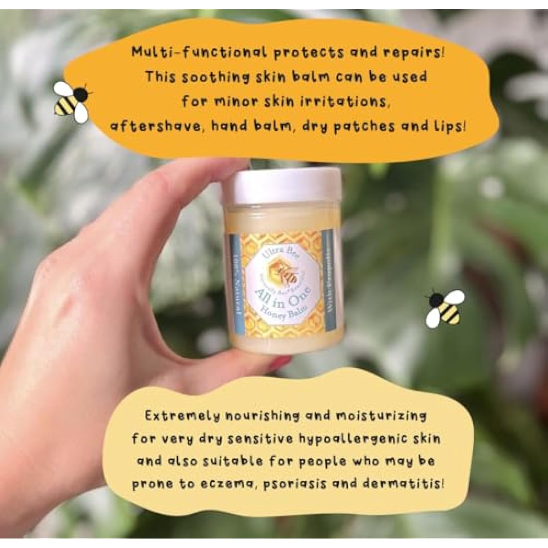 Natural Honey Balm | Beeswax Moisturiser for Sensitive Skin