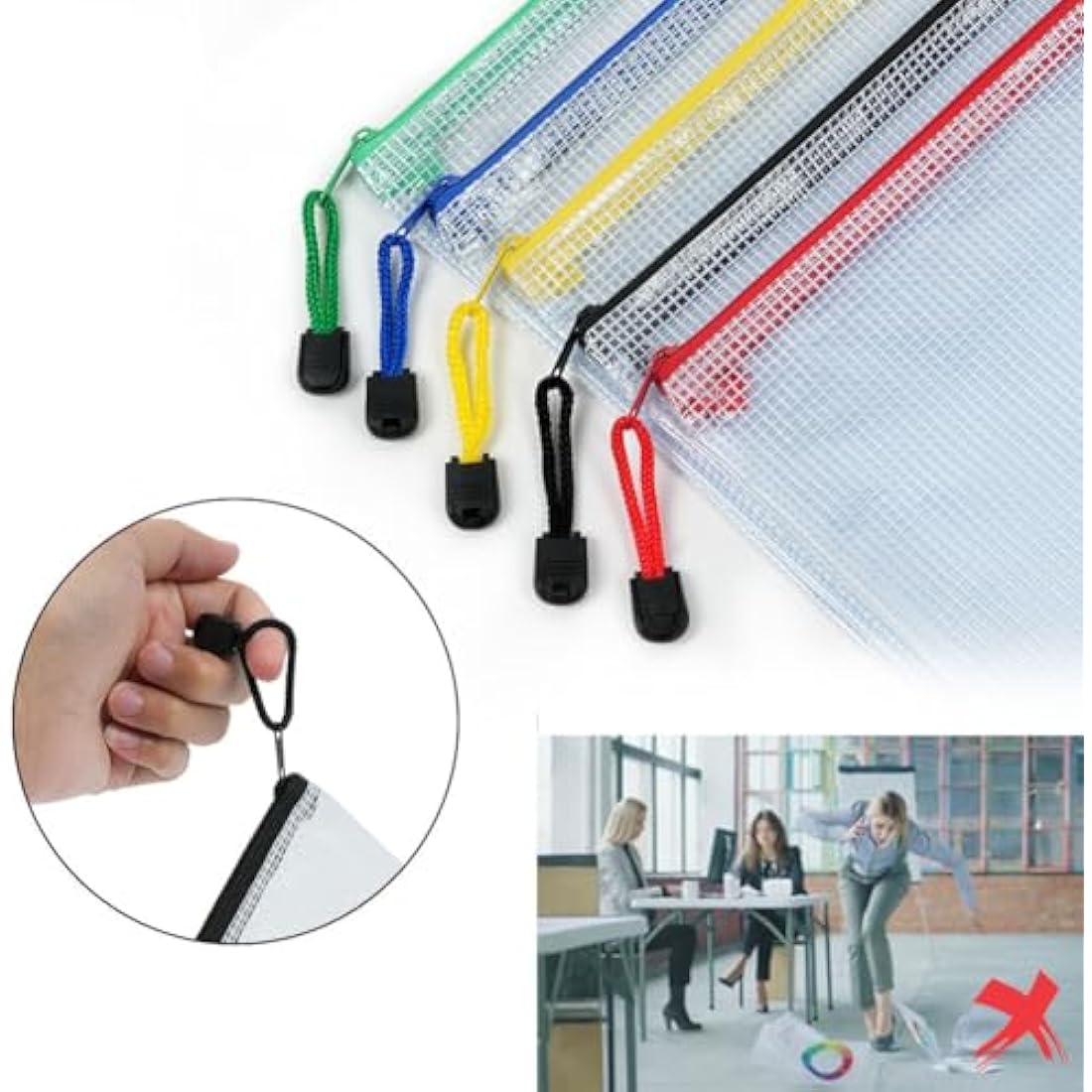 Vicloon A6 Mesh Document Wallets – 12Pcs Waterproof Zipper File Bags