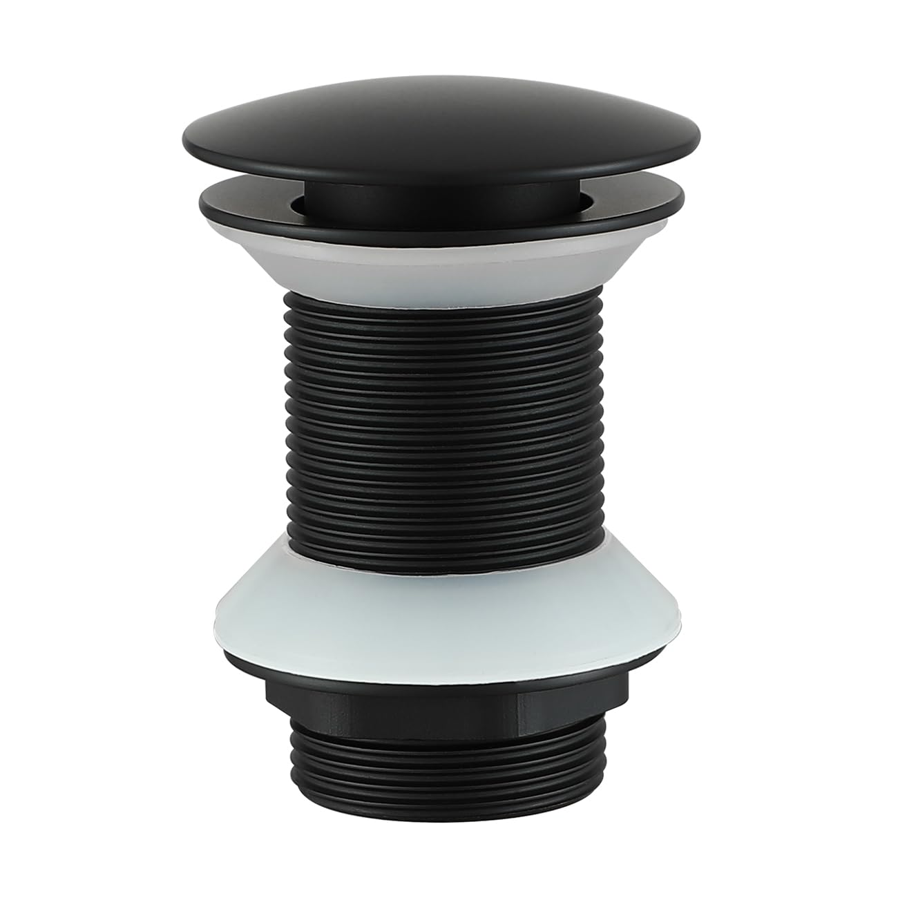 Muxios Matte Black Pop Up Sink Plug – Brass Basin Waste Without Overflow