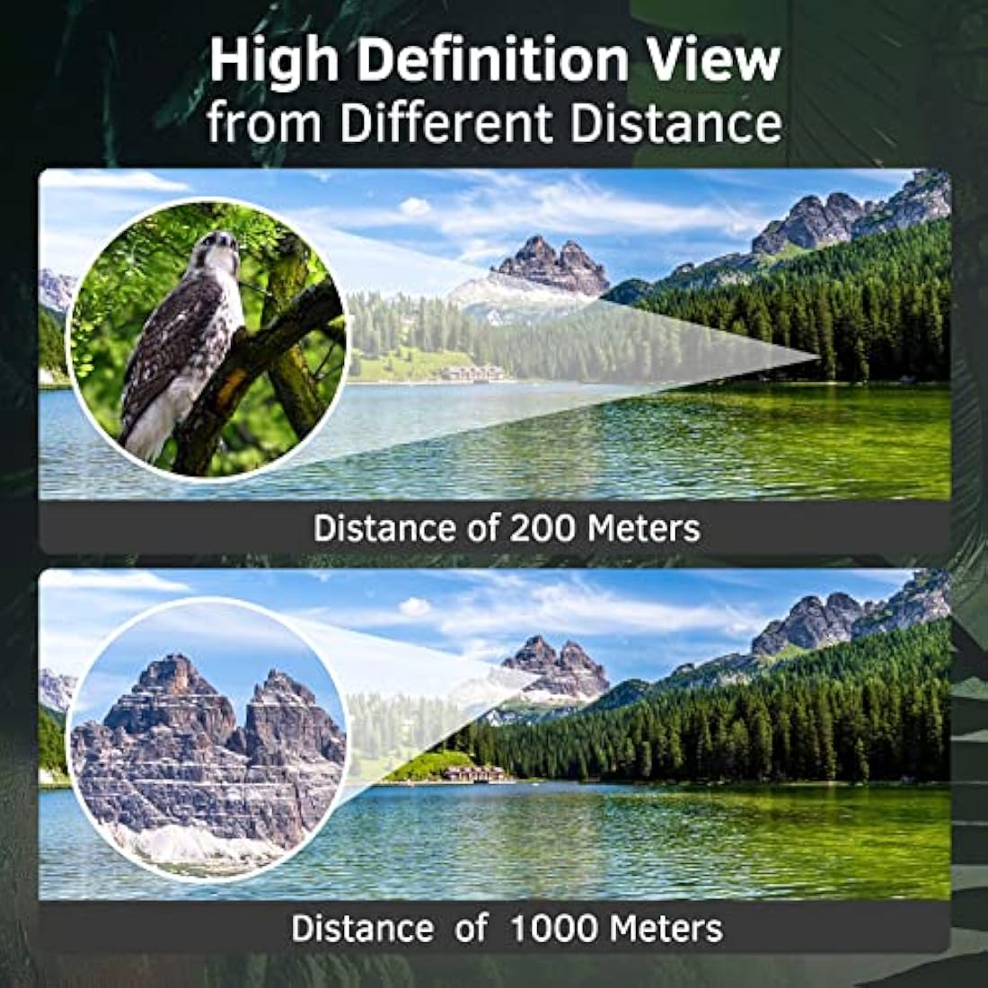Uscamel 20x50 High Power Binoculars | Waterproof BAK4 Prism for Birding