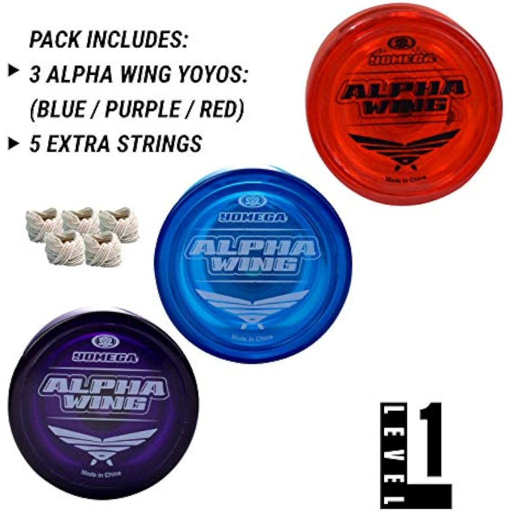 Yomega Alpha Wing Fixed Axle Yoyo – Beginner String Trick Skill Toy