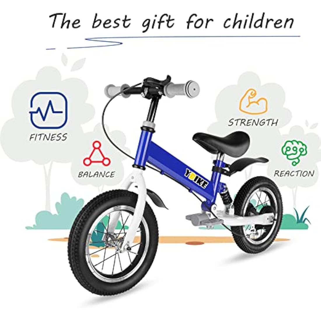 Jolof Store 2-in-1 Kids Balance Bike with Pedals and Brakes
