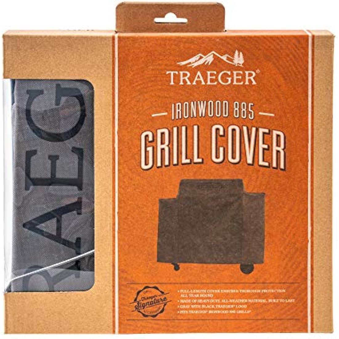 Traeger Ironwood 885 Grill Cover – Heavy-Duty Water Resistant Gray