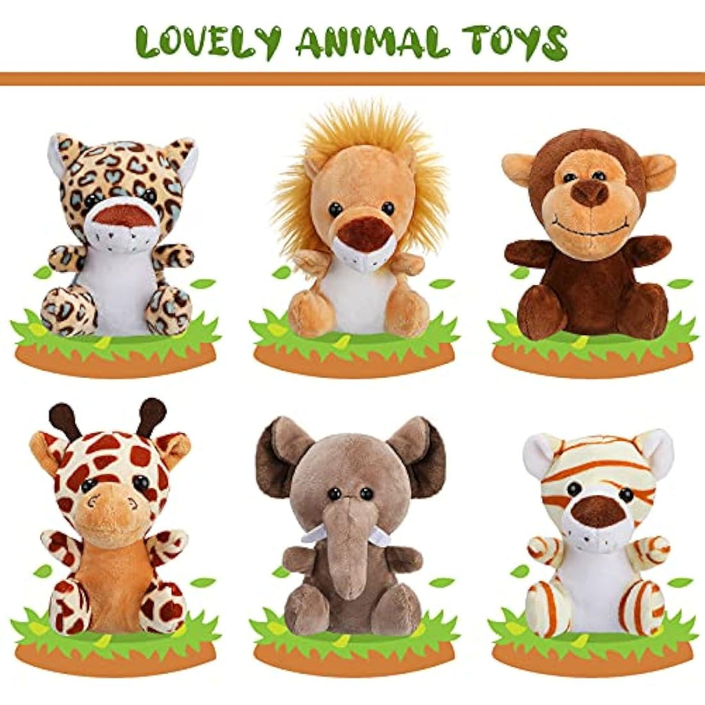 18-Piece Mini Safari Stuffed Animals | 4.8 Inch Jungle Plush Set