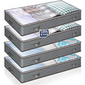 Underbed Storage Boxes with Lids – 100L 4-Pack for Bedding