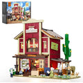 FUNWHOLE Western Post Office Building Set with LED Lights – 1692 PCS