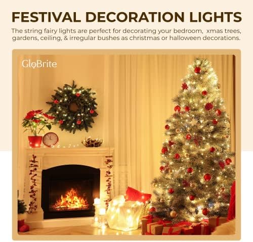 GloBrite 1000 LED Fairy Lights | 8 Modes Waterproof String Lights - White