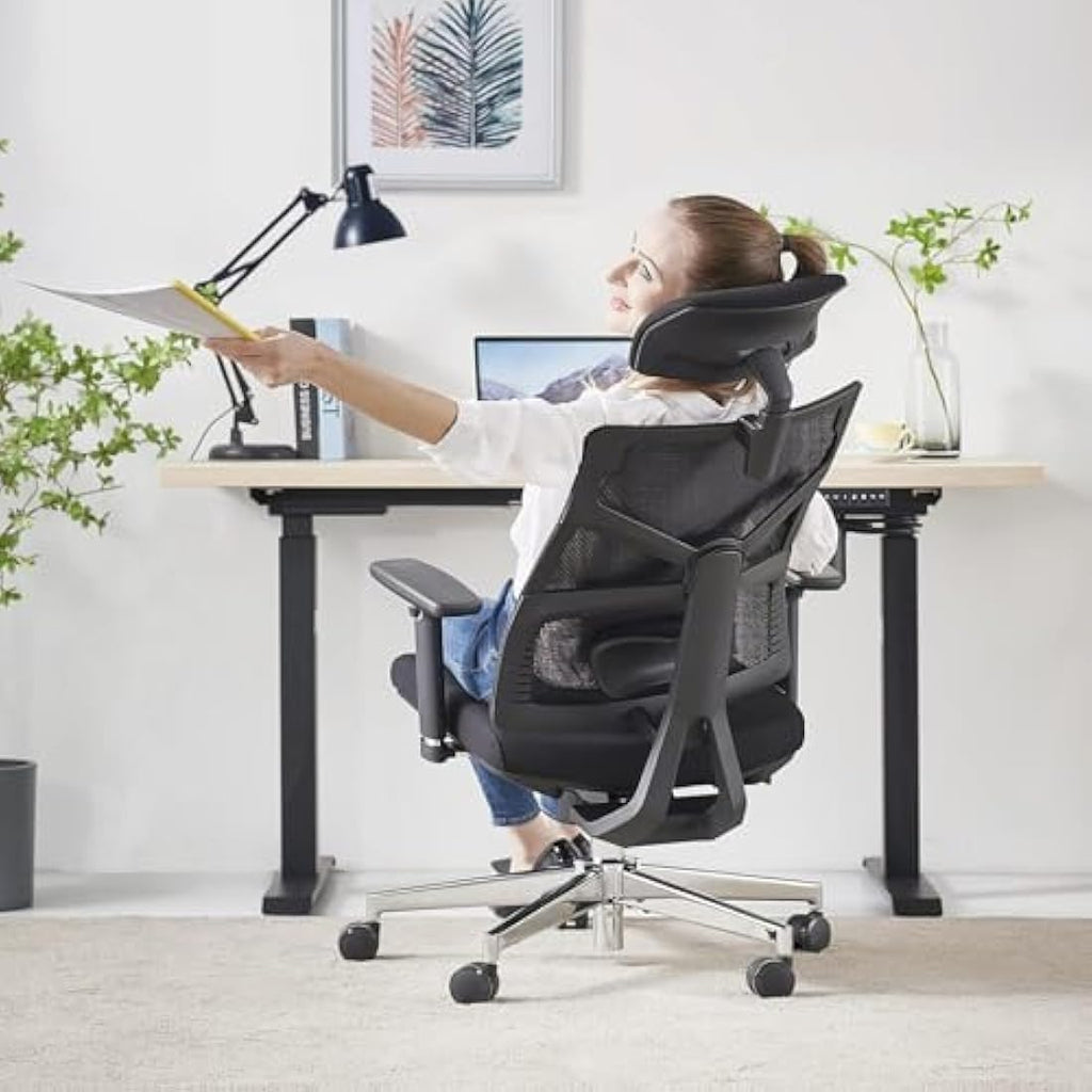 HOLLUDLE Ergonomic Office Chair – High Back Mesh Desk Chair with 4D Armrests