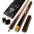CUESOUL 57" Handcrafted 3/4 Snooker Cue - Ash Wood with Leatherette Bag