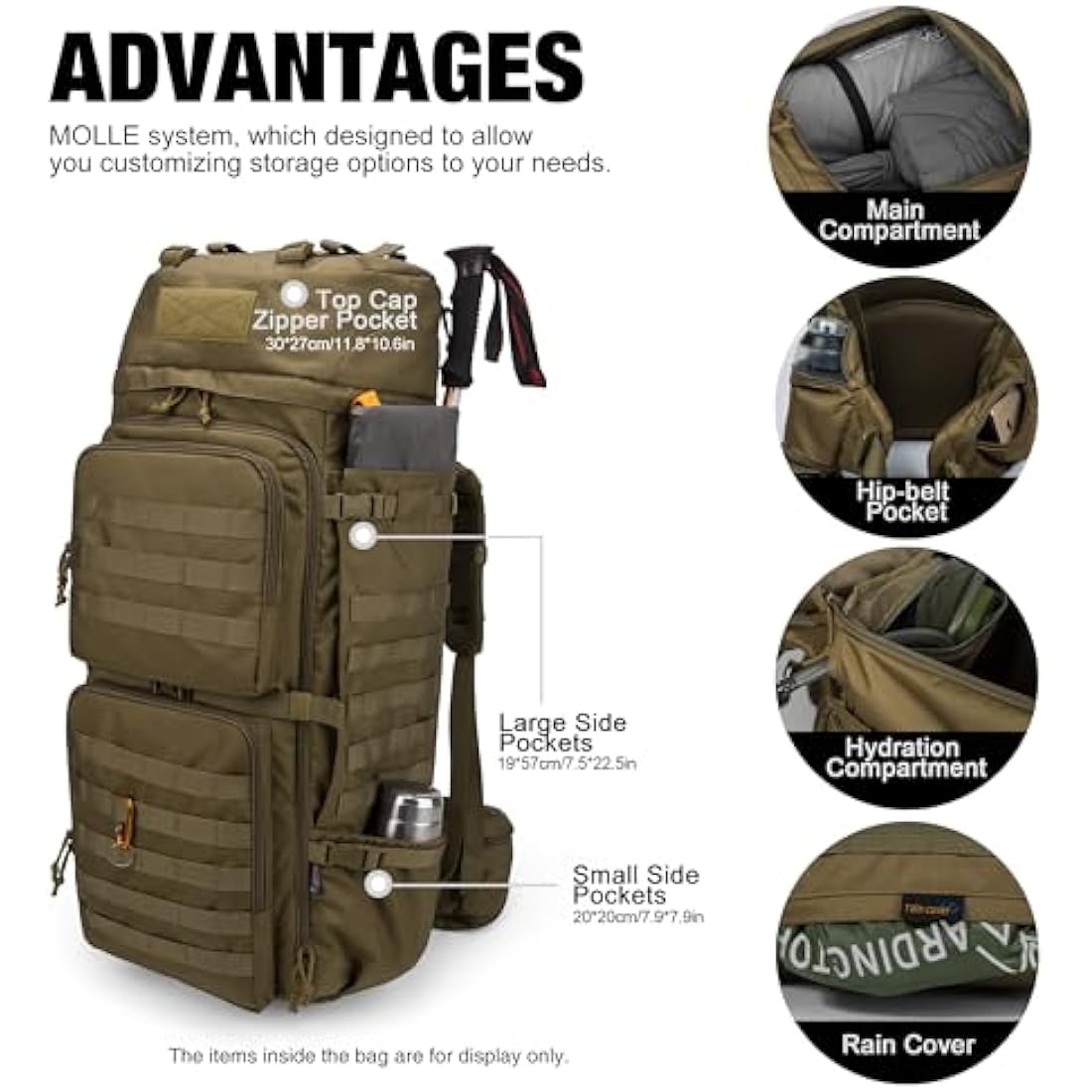 Mardingtop 75L Tactical Backpack – 600D Molle Military Rucksack