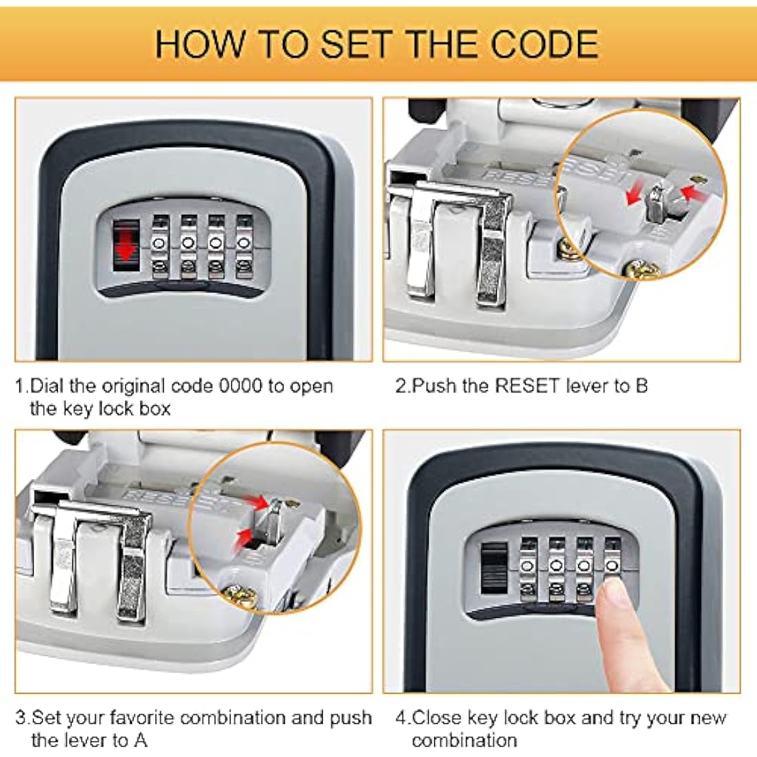 GRIFEMA GA1003 Key Safe Wall Mounted | 4-Digit Combination Lock Box