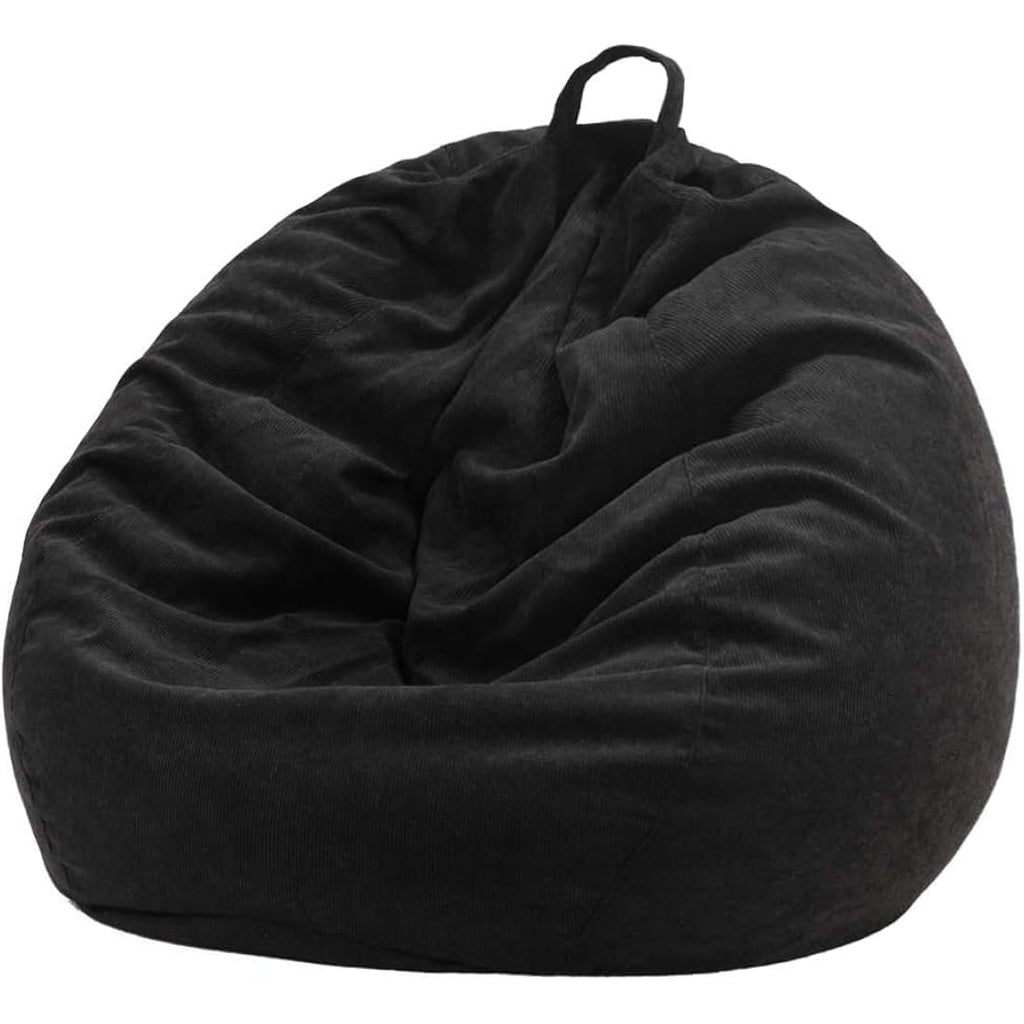 Nobildonna Corduroy Bean Bag Chair Cover | 300L Large Toy Storage - Black