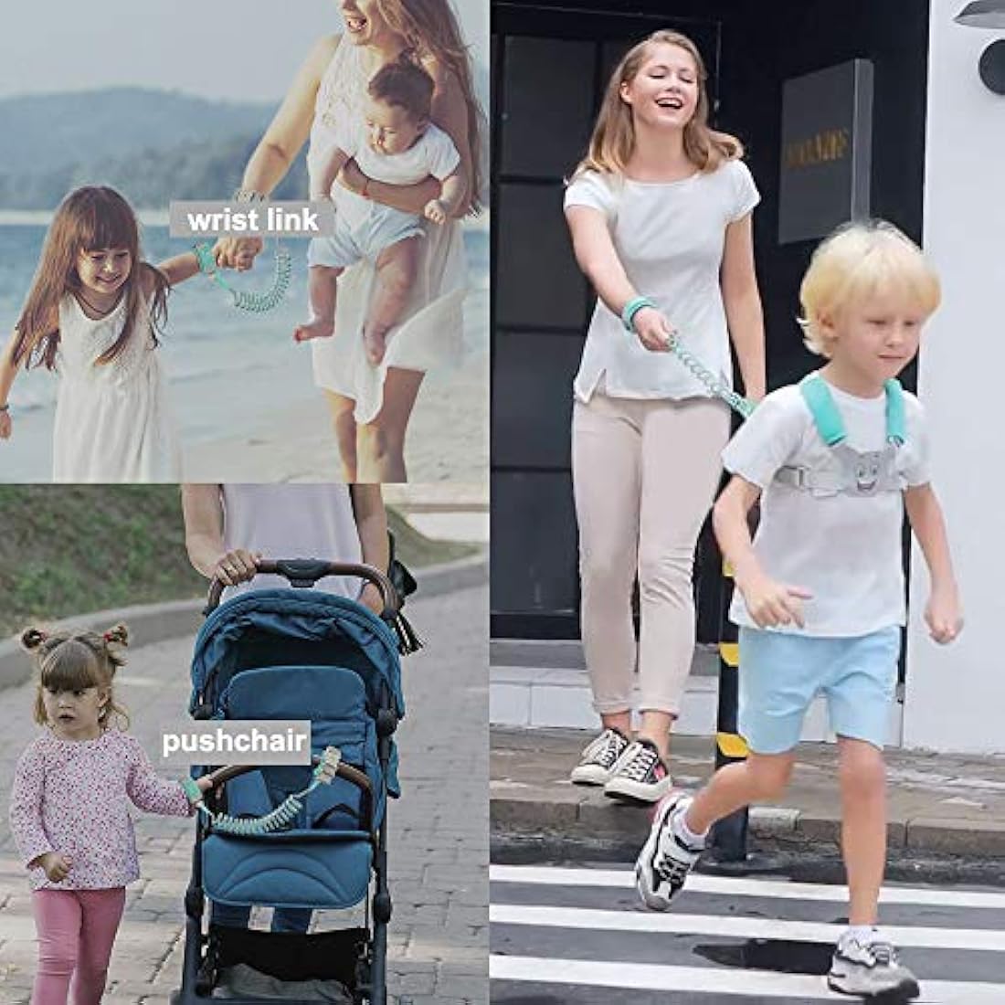 SMBOX 3-in-1 Baby Reins Walking Harness | Anti Lost Safety Wrist Link