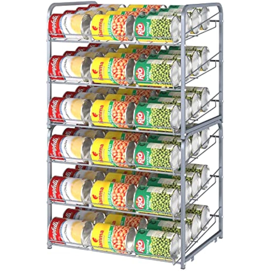 Stackable Can Rack Organizer | 2-Pack Metal Pantry Storage