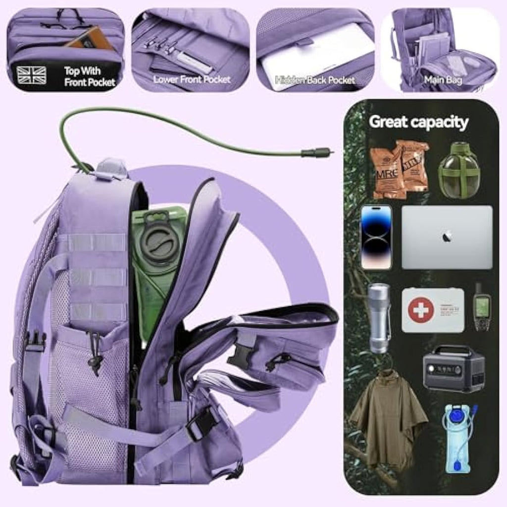 Delgeo 45L Military Tactical Backpack – Waterproof MOLLE Assault Pack