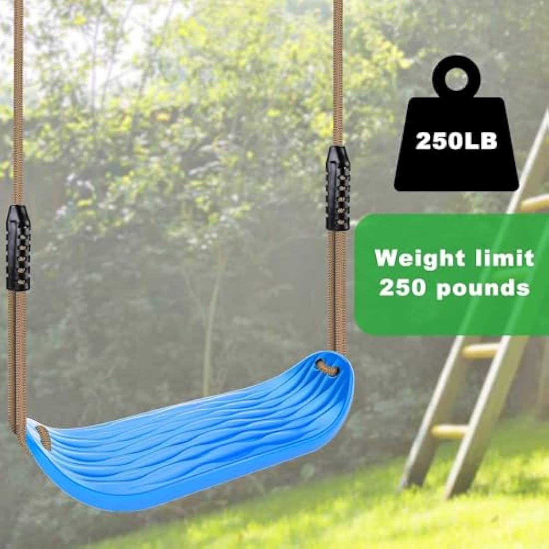 SELEWARE Non-Slip Plastic Tree Swing Seat with Adjustable Nylon Rope