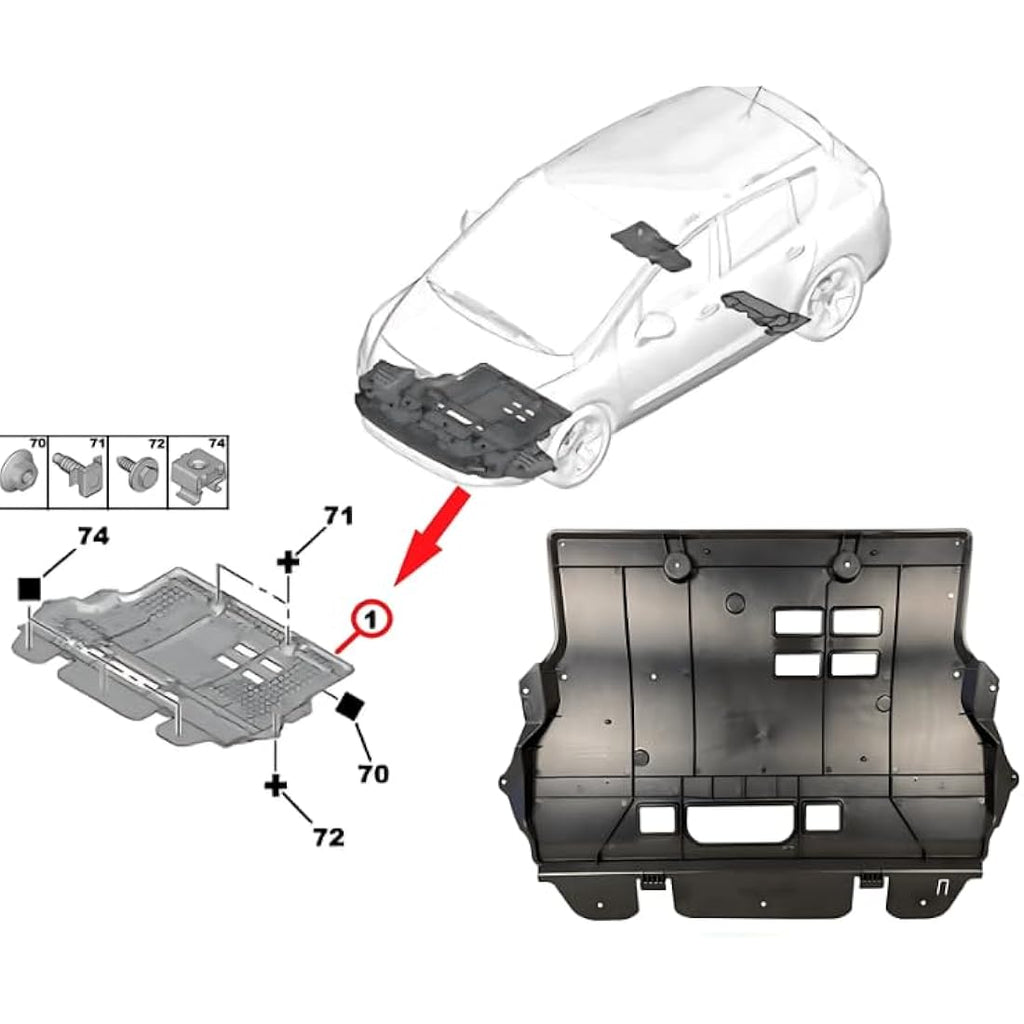 Engine Splash Guard Undertray for Peugeot 308 3008 5008