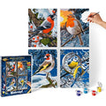Schipper Winter Birds Paint by Numbers Kit - 4 Canvas Boards Art Set