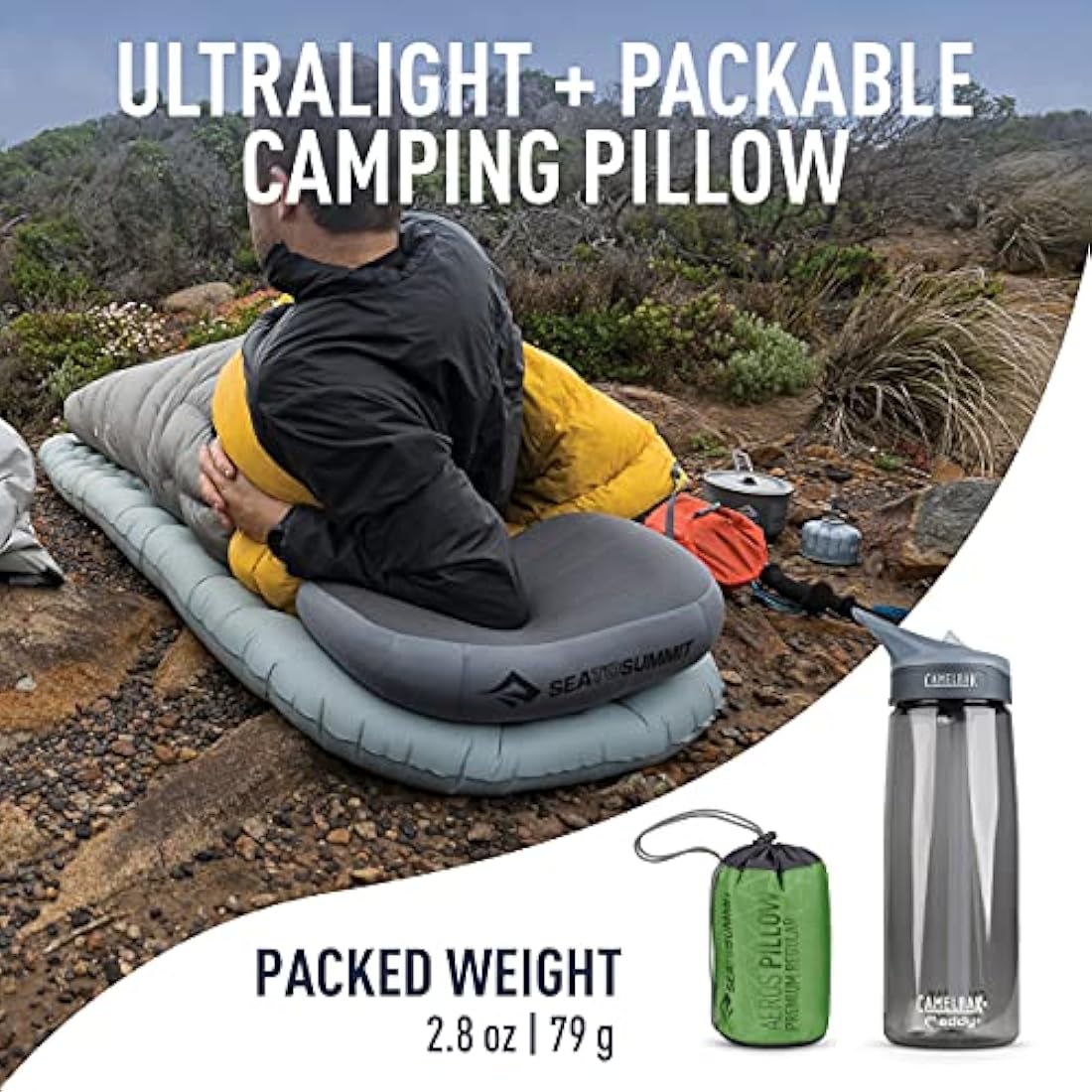 Sea to Summit Aeros Premium Inflatable Camping Pillow – Lime Green