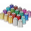 New brothread Metallic Machine Embroidery Thread Kit - 20 Spools, 500M