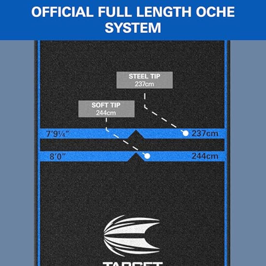 Target Darts World Champions Dart Mat – Non-Slip Oche with Throw Lines