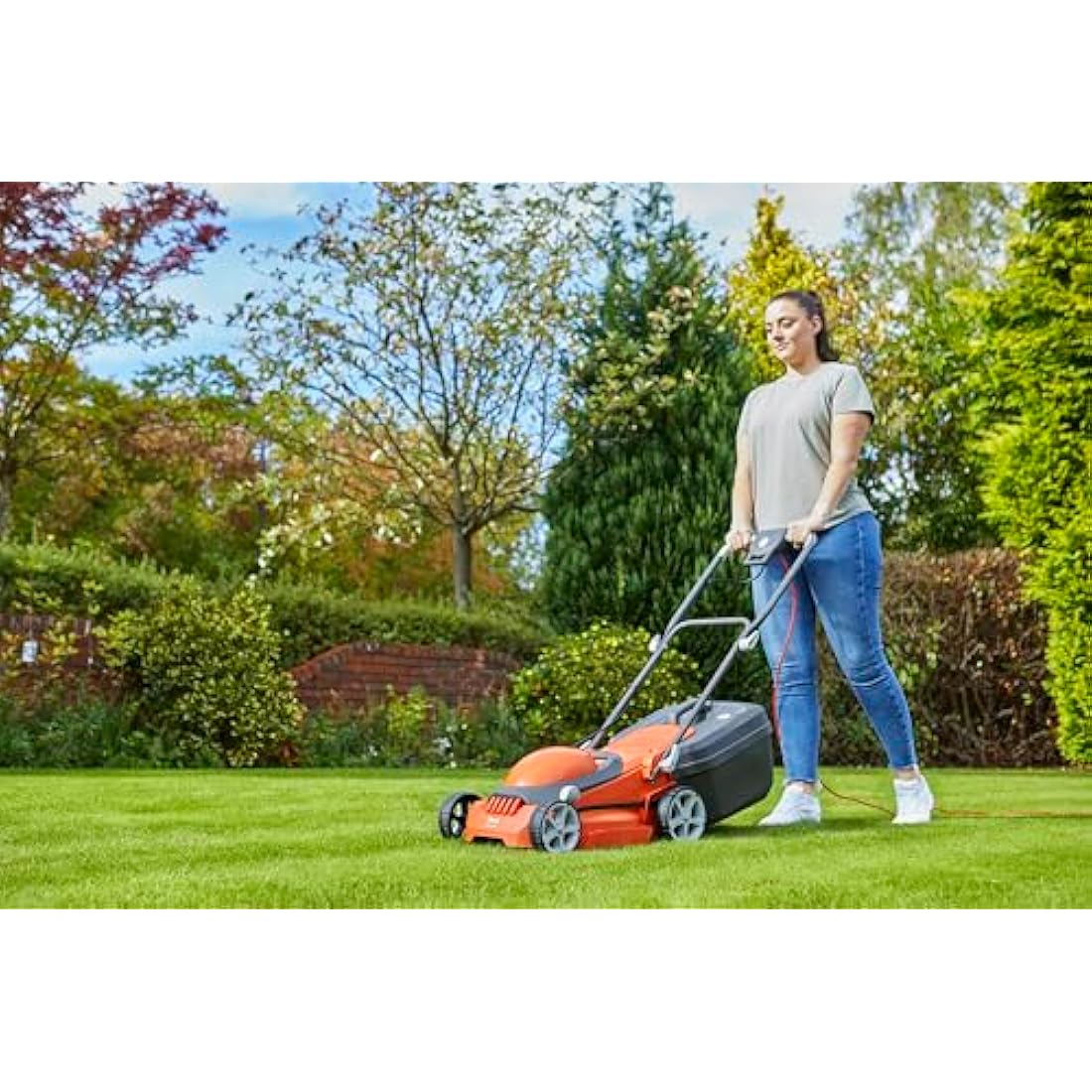 Flymo EasiStore 340R Electric Rotary Lawn Mower - 1400W, 34cm