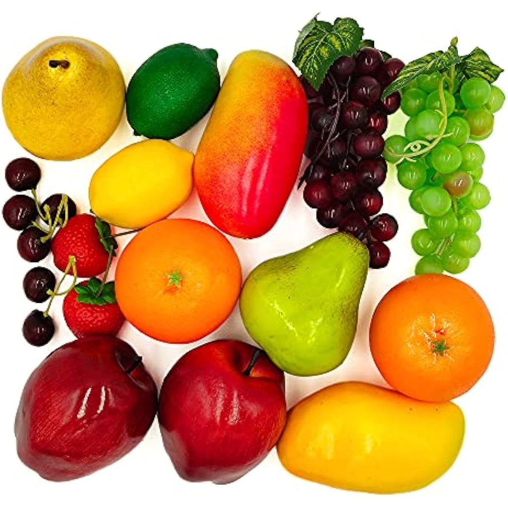 17-Piece Lifelike Artificial Fake Fruit Set for Home Decor
