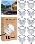 HIBOITEC 10Pcs LED Decking Lights | IP67 Waterproof Warm White Deck Lights
