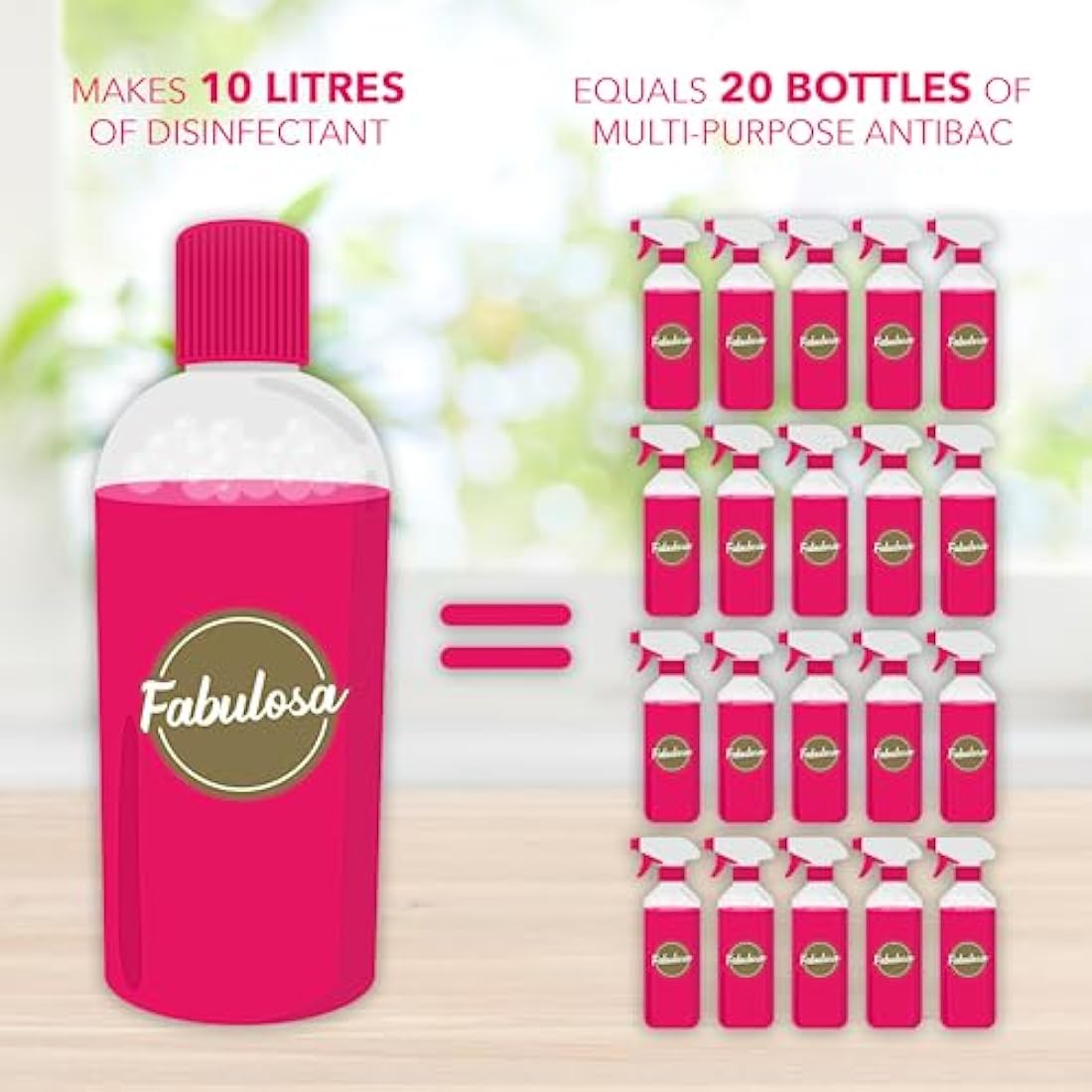Fabulosa 4-in-1 Antibacterial Disinfectant, Bliss Baby Powder, 12x220ml
