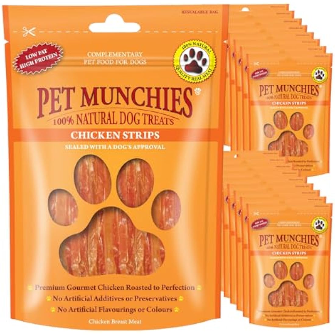 Pet Munchies Chicken Strips Dog Treats – Natural High Protein (18 x 90g)