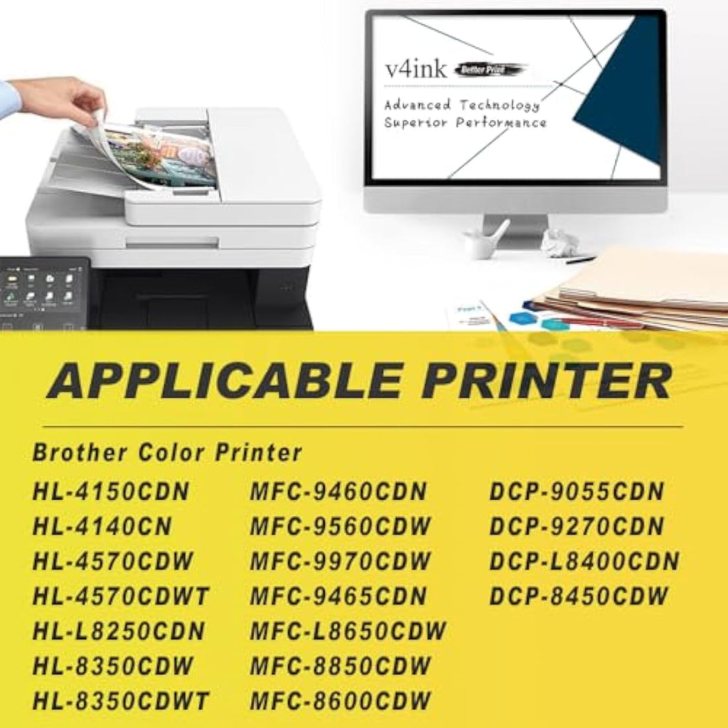 v4ink Compatible TN325 Toner Cartridge 4-Pack for Brother Printers