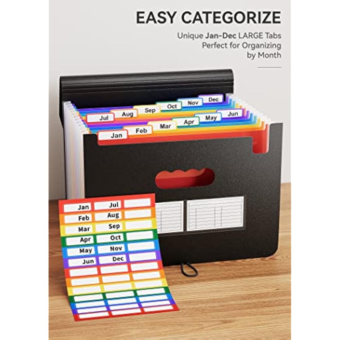 ABC life 12 Pockets Expanding File Folder | A4 Desktop Document Organiser