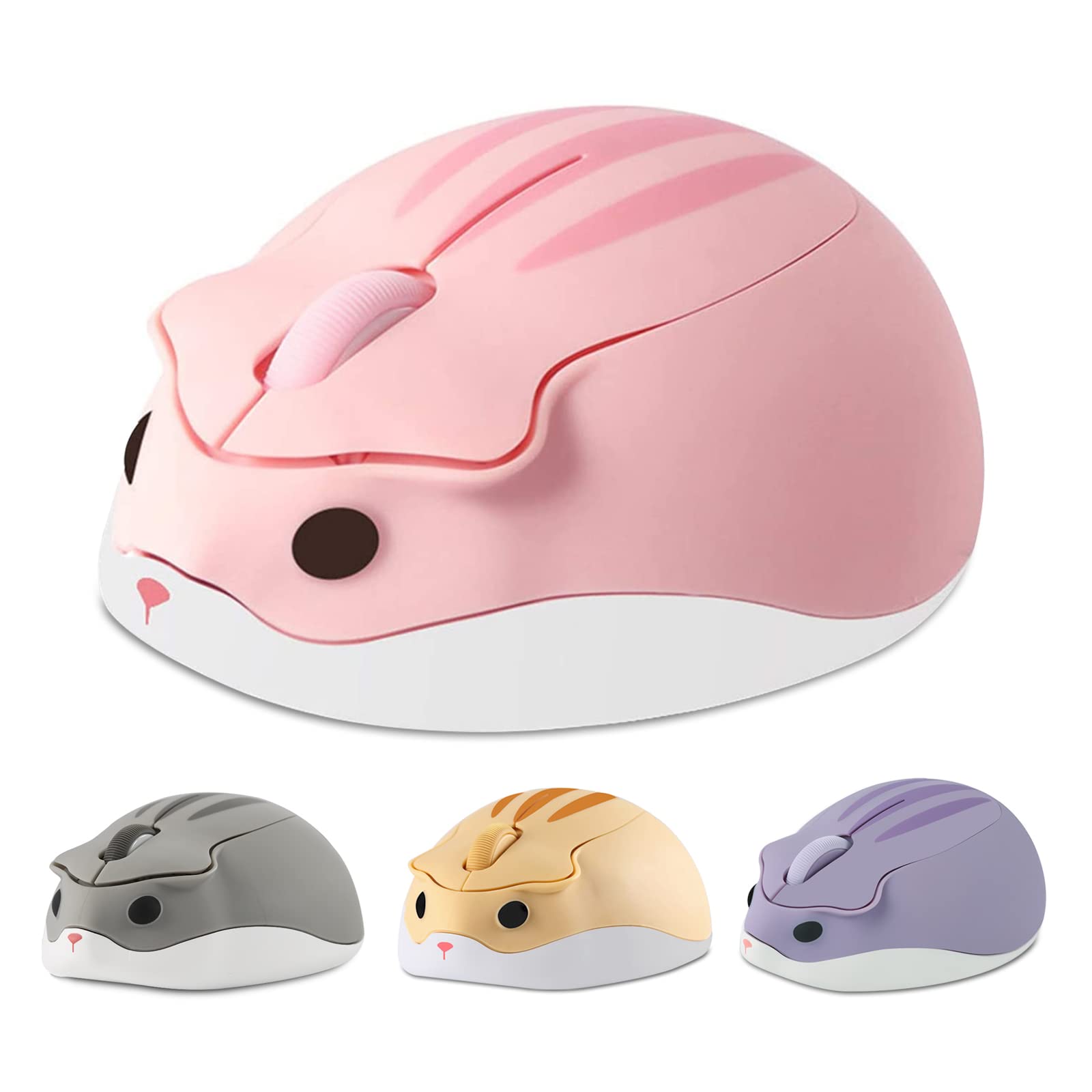 Pink Hamster Wireless Mouse – 1200 DPI Silent Optical Mouse