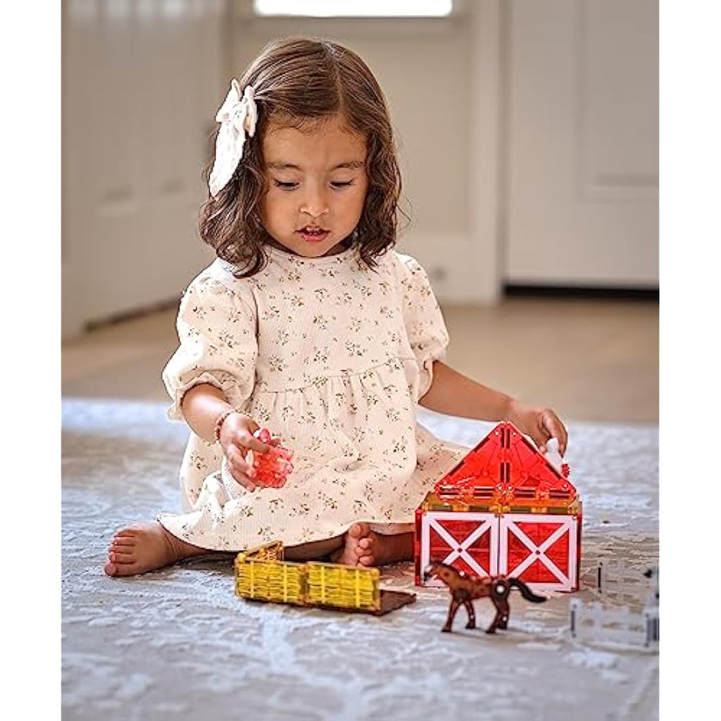 MAGNA-TILES Farm Animals Magnetic Building Set – 25-Piece STEAM Toy