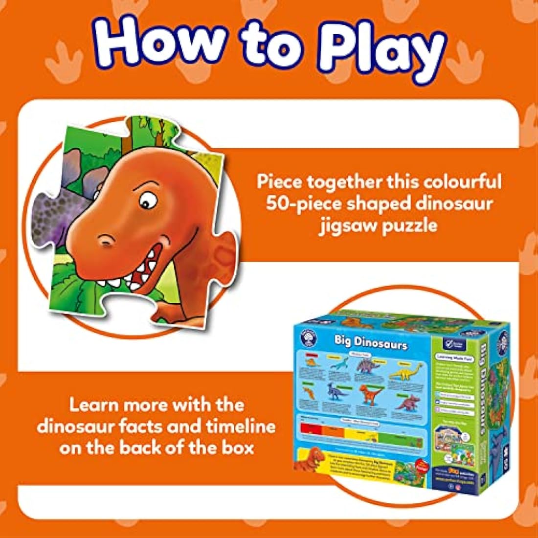 Orchard Toys Big Dinosaurs Floor Puzzle – 50-Piece Educational Jigsaw