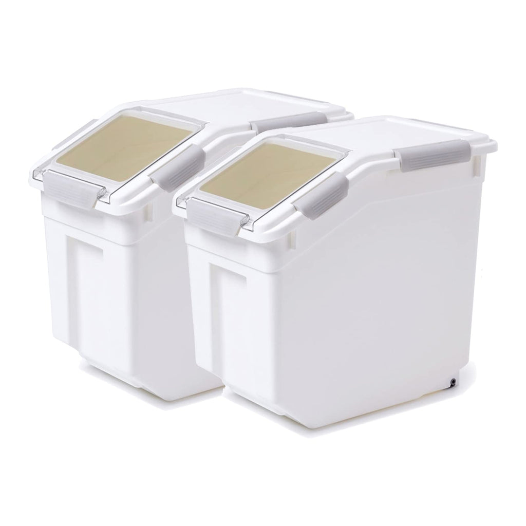 Toolzia 2-Piece Airtight Rice Dispenser 10kg - Large Grain Storage (Grey)