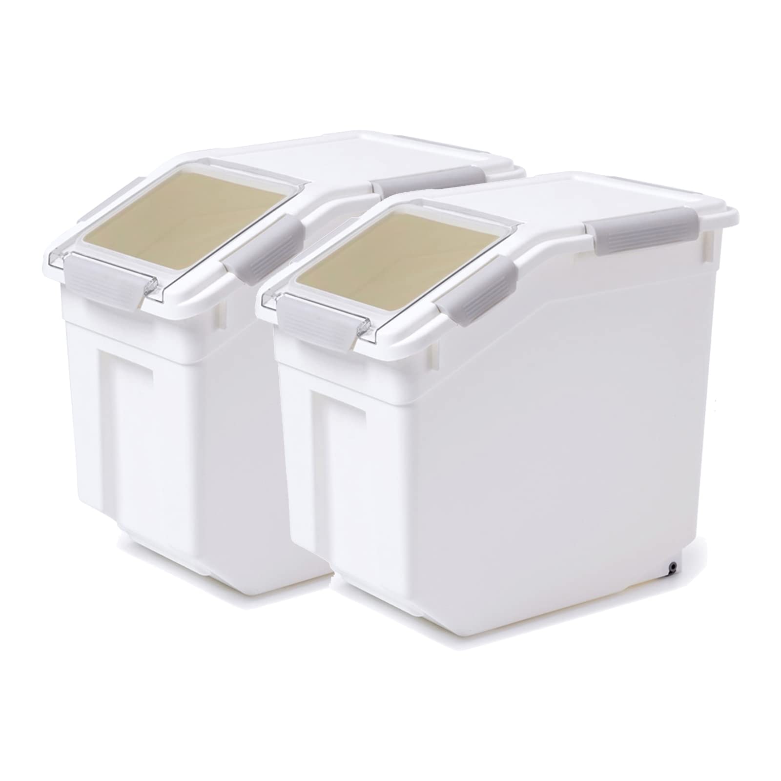 Toolzia 2-Piece Airtight Rice Dispenser 10kg - Large Grain Storage (Grey)