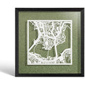 Hong Kong Paper Cut Map Art by  – 9x9 Framed Wall Decor