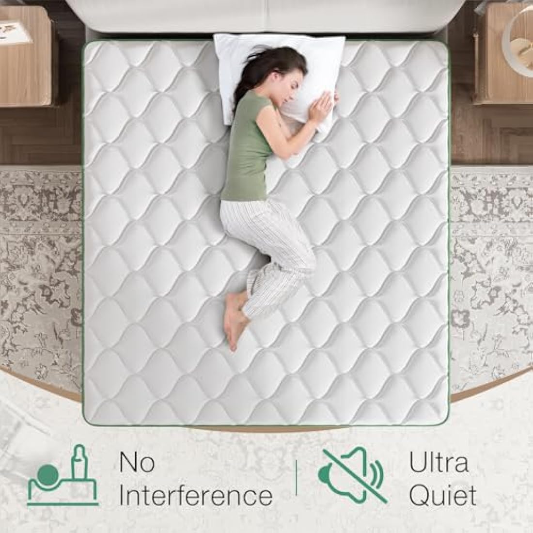 Novilla King Size Hybrid Mattress | 9.8 Inch Memory Foam & Edge Support