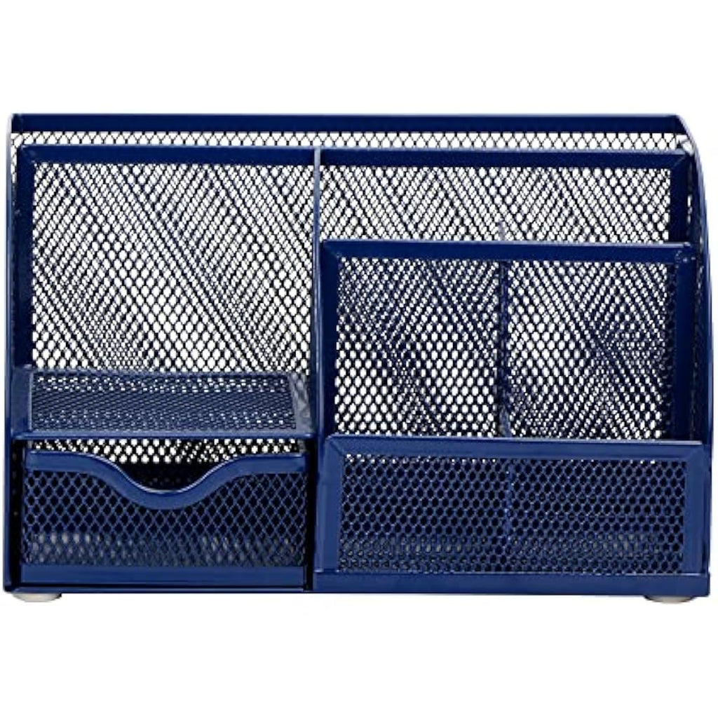 Exerz Mesh Desk Organiser – 7 Compartment Metal Office Tidy Caddy