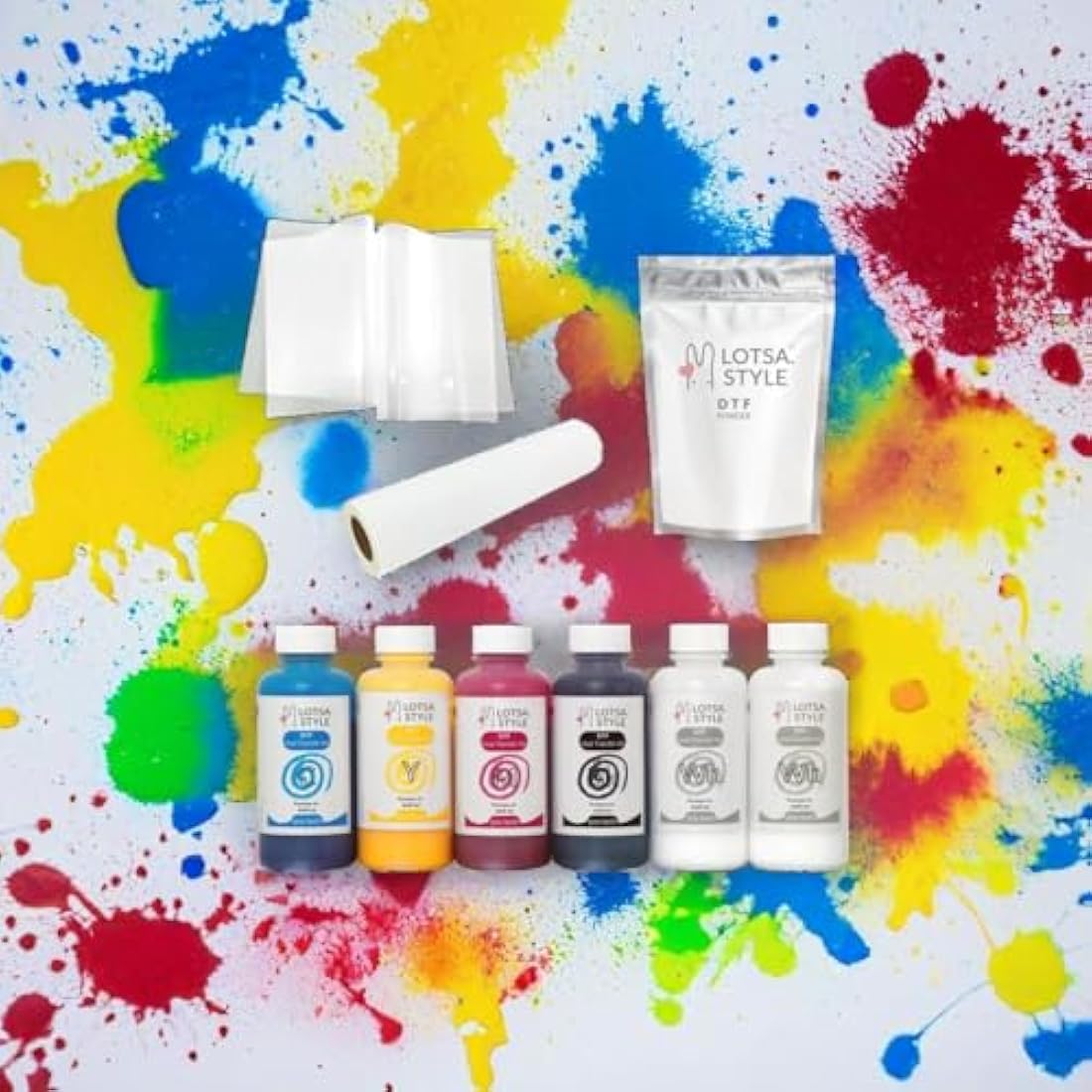 Lotsa Style DTF Ink Refill Bundle for Epson Printers - CMYK+W (250ml)