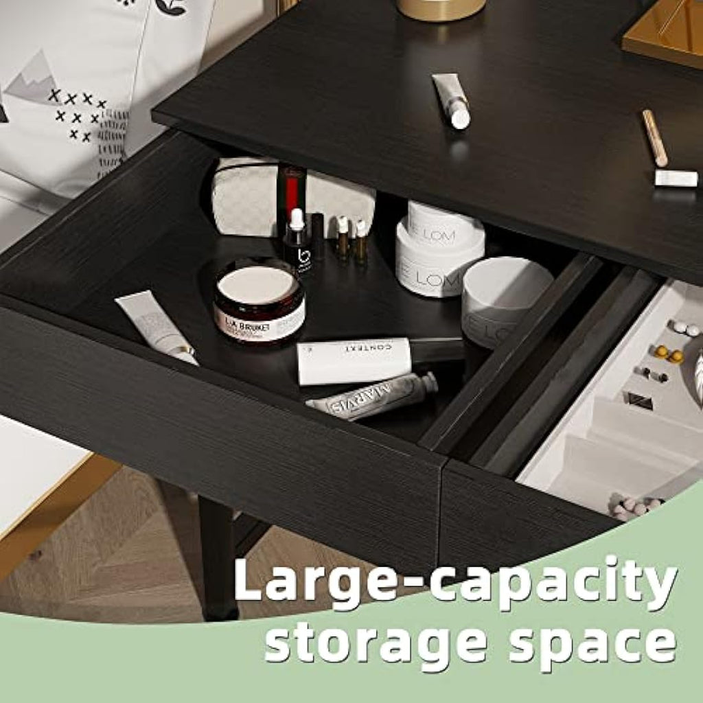 39.4" Computer Desk – Modern Vanity Table with Drawers