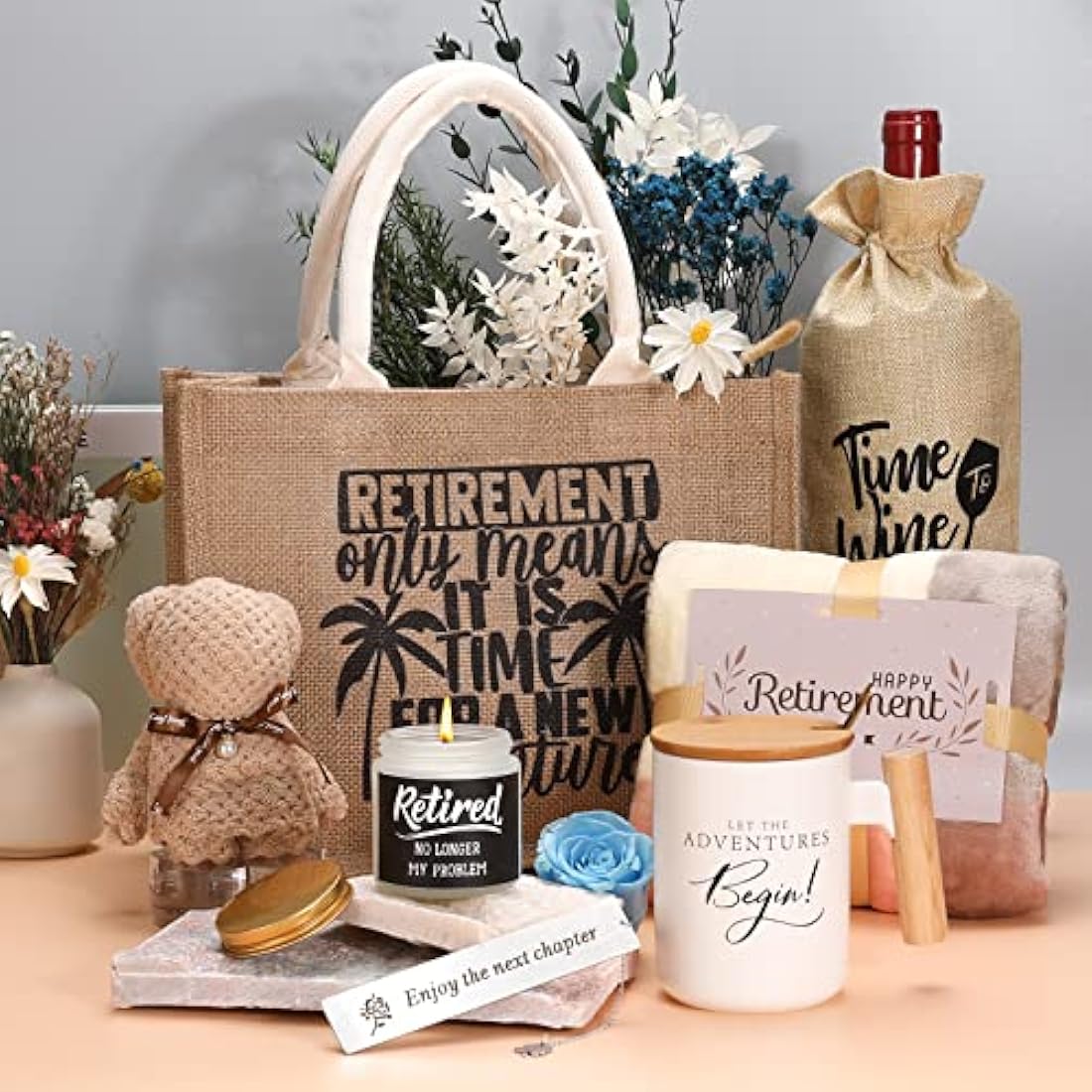 Jolof Store Retirement Gift Set for Women – Mug, Blanket & Tote Bag 7pc Kit