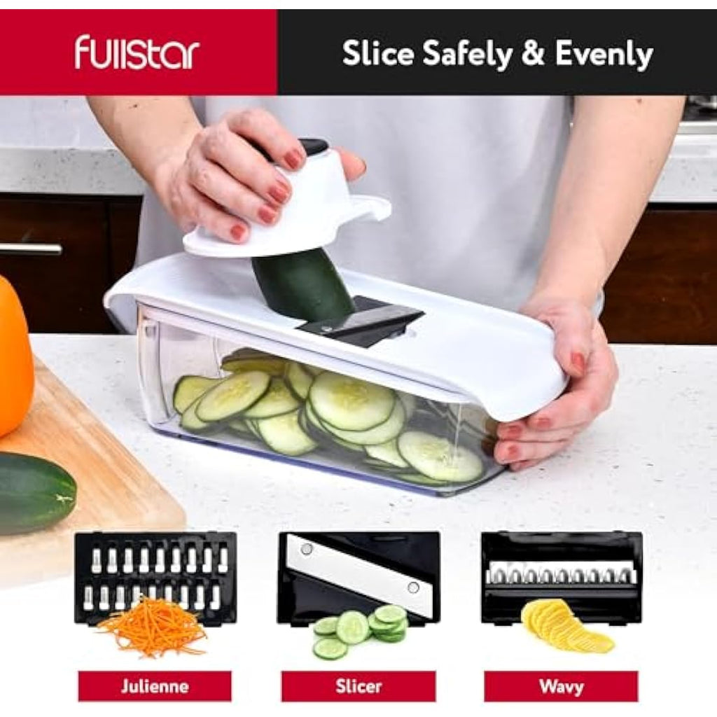 Fullstar 8-in-1 Vegetable Chopper & Mandoline Slicer – White Food Dicer