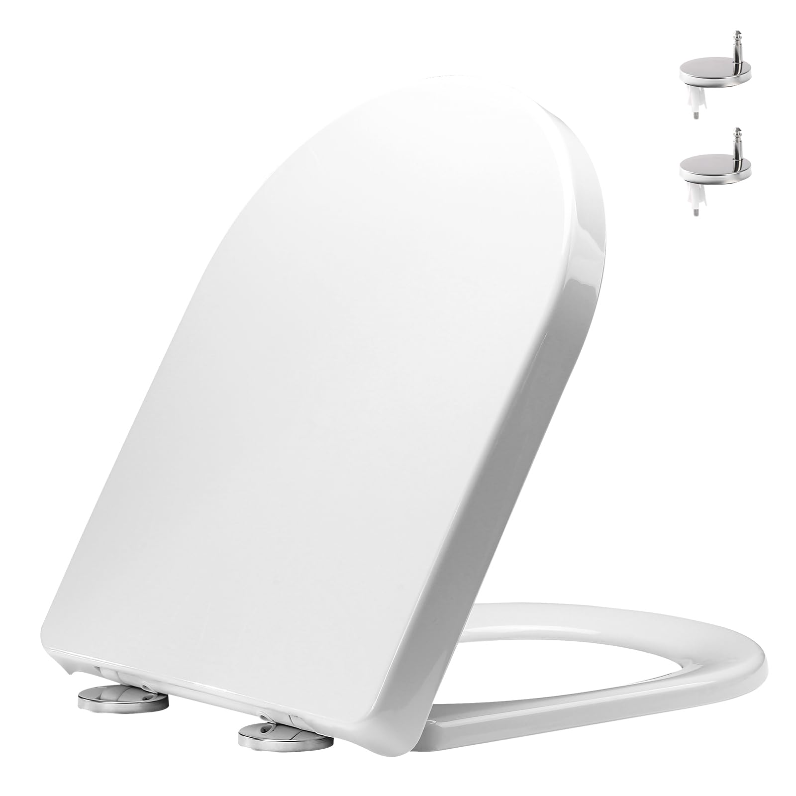 YunNasi D Shape Soft Close Toilet Seat | Quick Release, 46 x 36cm