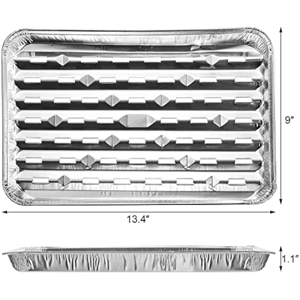 Yesland 30 Pack Disposable Aluminum Grill Trays with Holes for BBQ