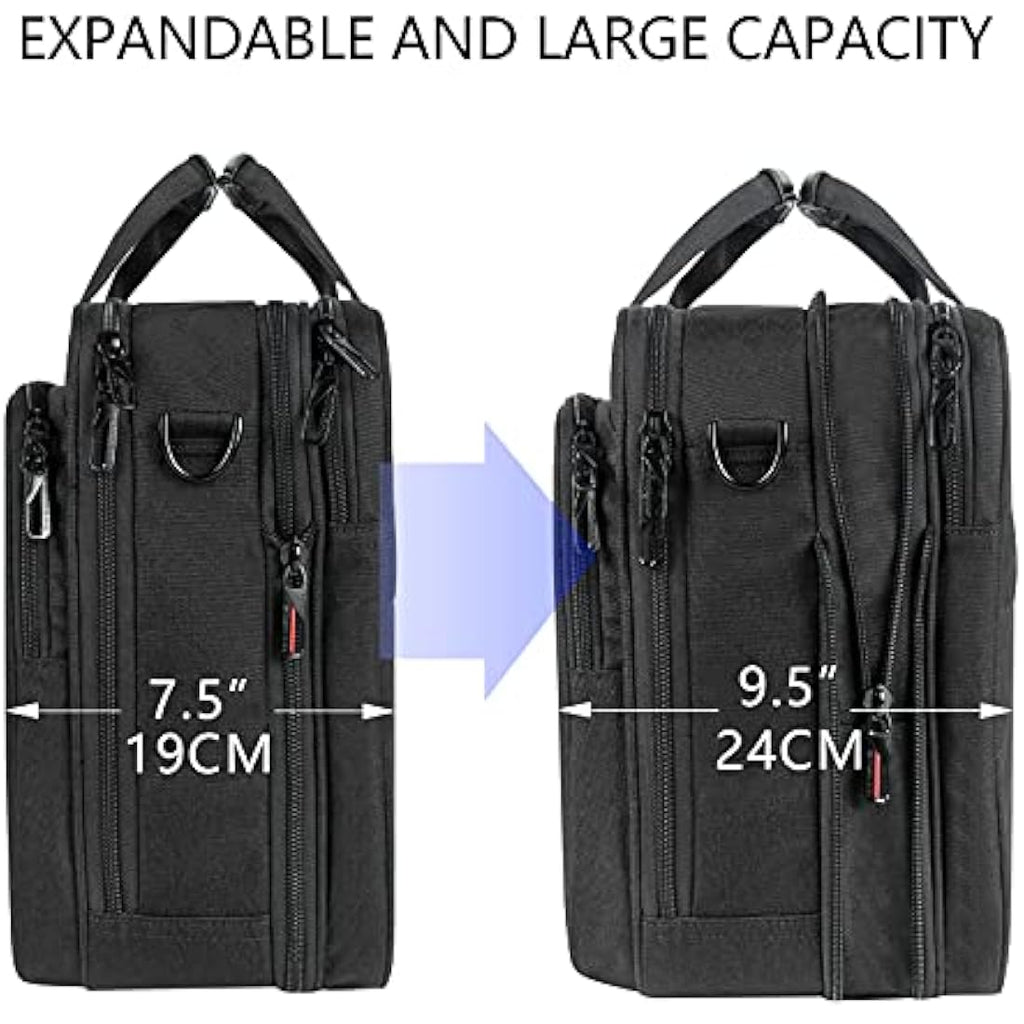 VANKEAN 17.3 Inch Laptop Briefcase | Expandable Water-Repellent Bag