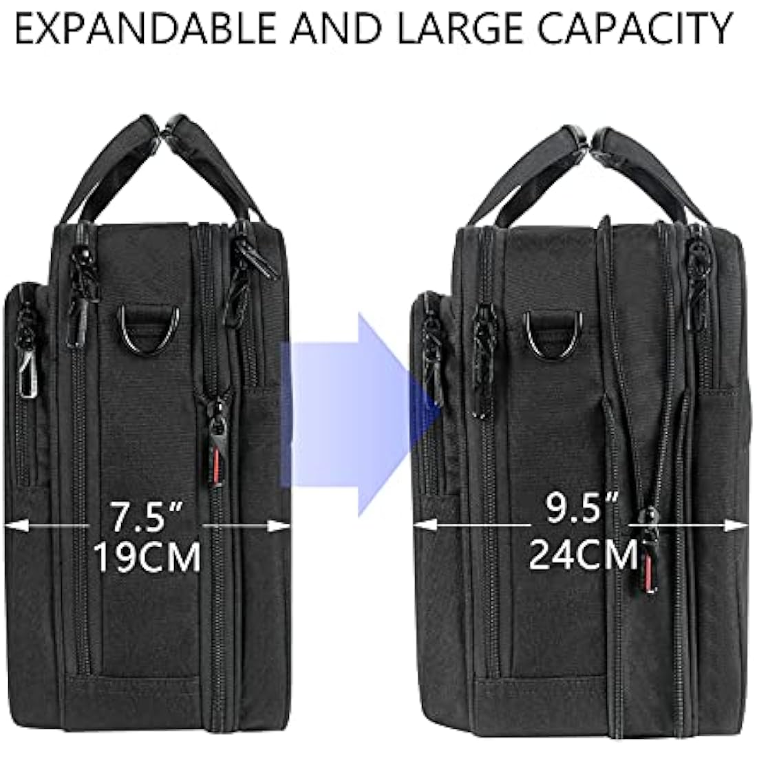 VANKEAN 17.3 Inch Laptop Briefcase | Expandable Water-Repellent Bag