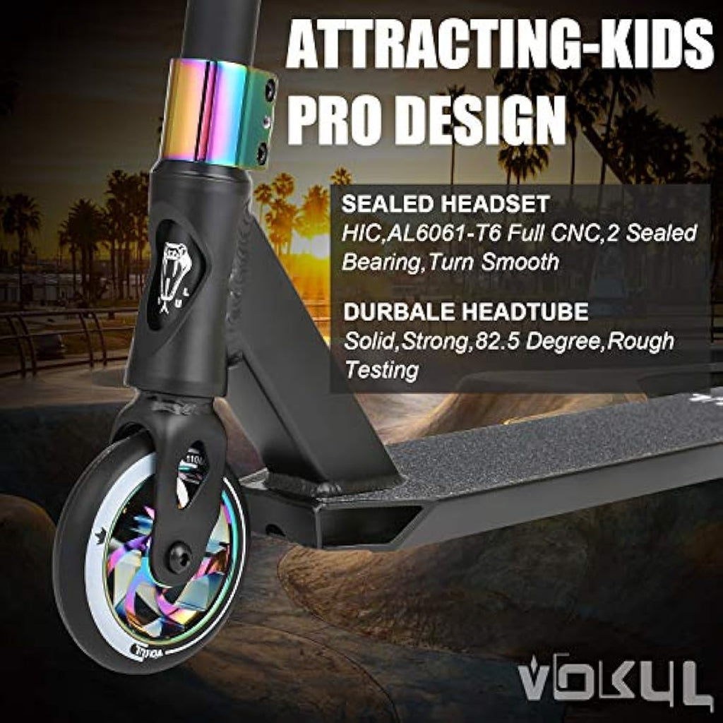 Vokul Bzit K1 Pro Stunt Scooter | 110mm Alloy Wheels for Kids 8+