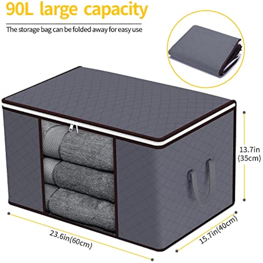 Jolof Store 90L Clothes Storage Bags | 6-Pack Foldable Fabric Boxes